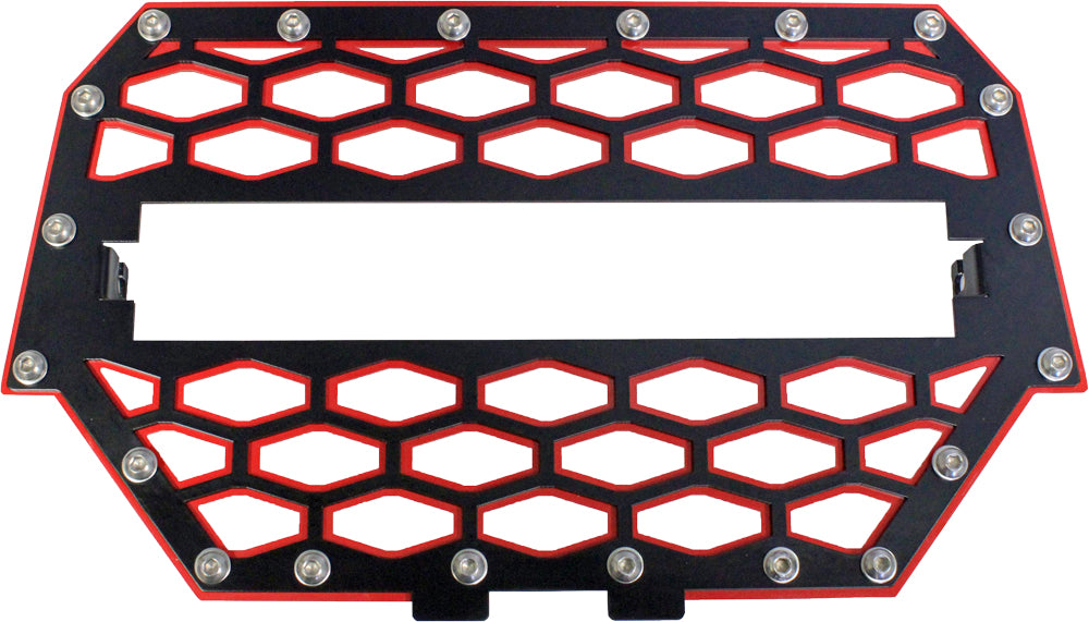 2 Panel Front Grill Black/Red W/10" Light Bar