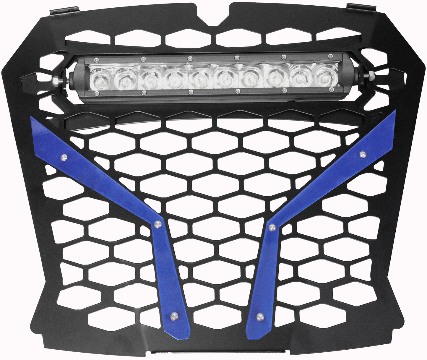 Front Grill Blue Pol Rzr S With 10" Light