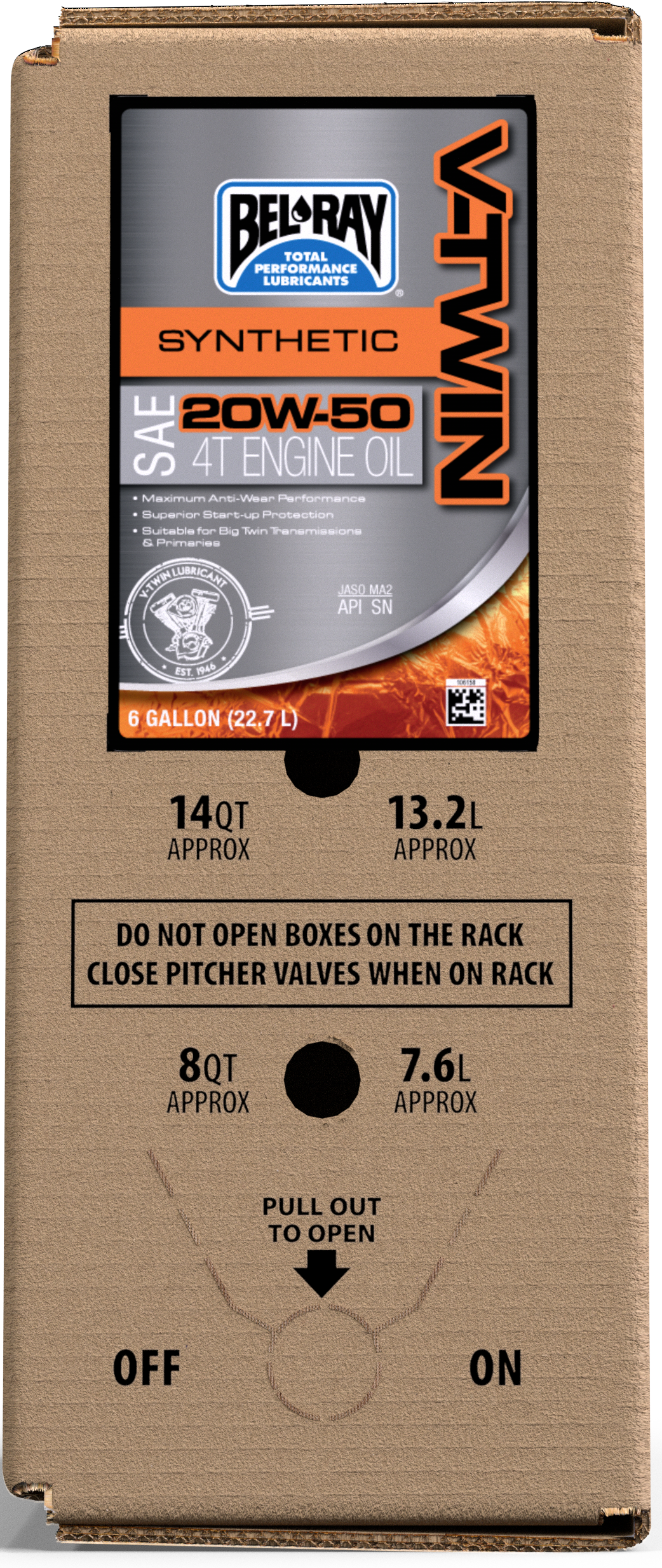 V Twin Synthetic 20w 50 6gal. Bag In Box