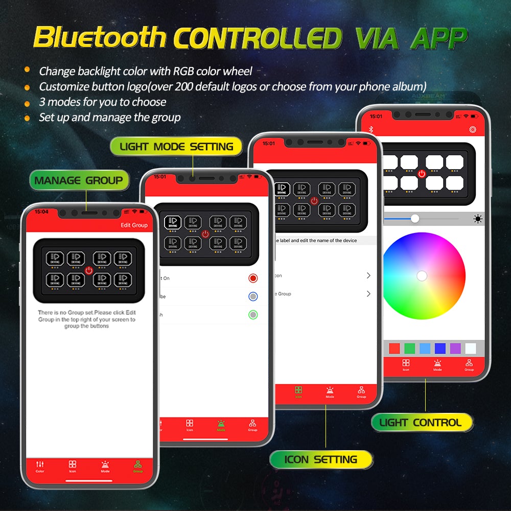 AR-800 Multifunction RGB Switch Panel with Bluetooth Controlled