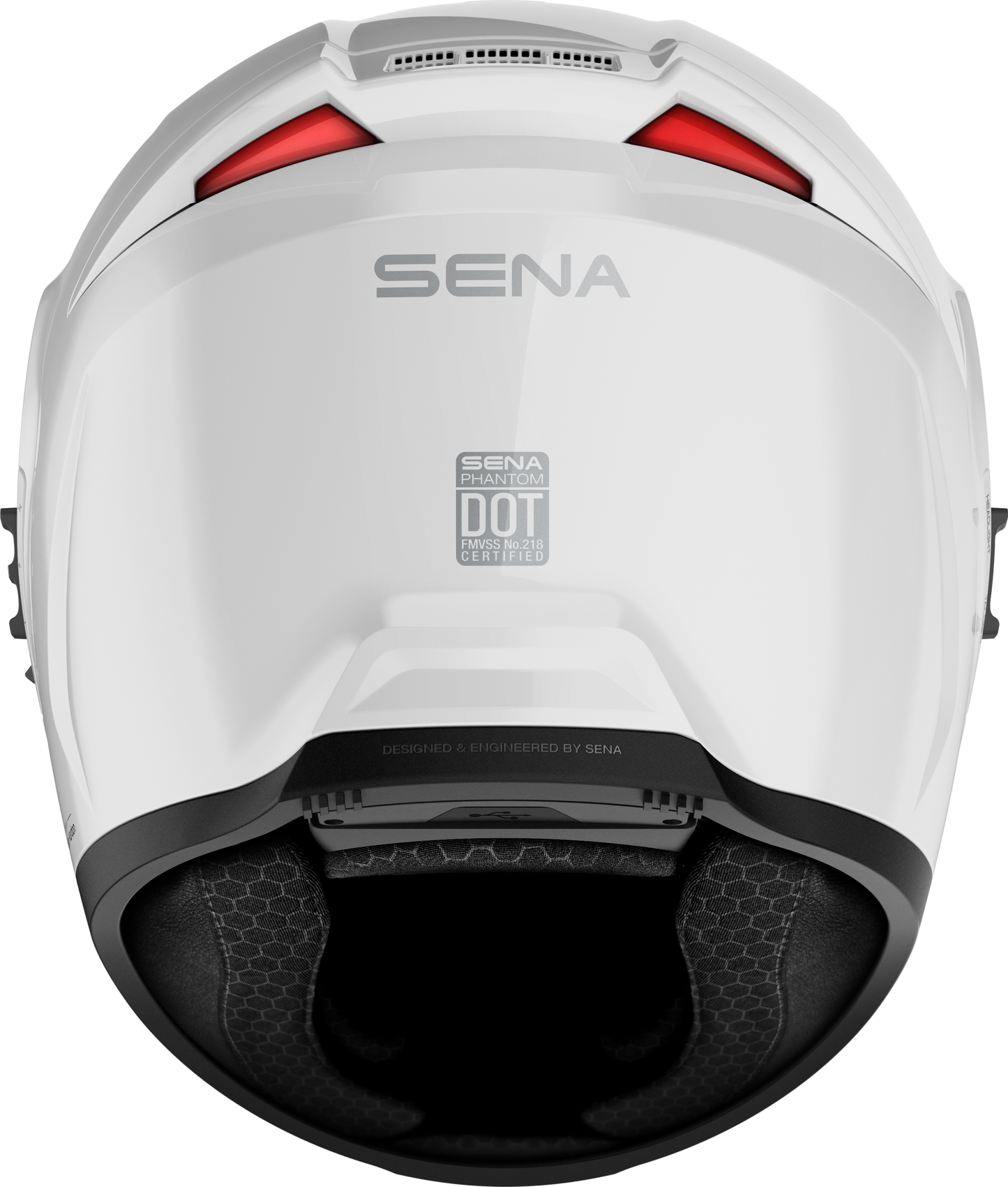 Phantom Ff Mesh Com Helmet Glossy White Md