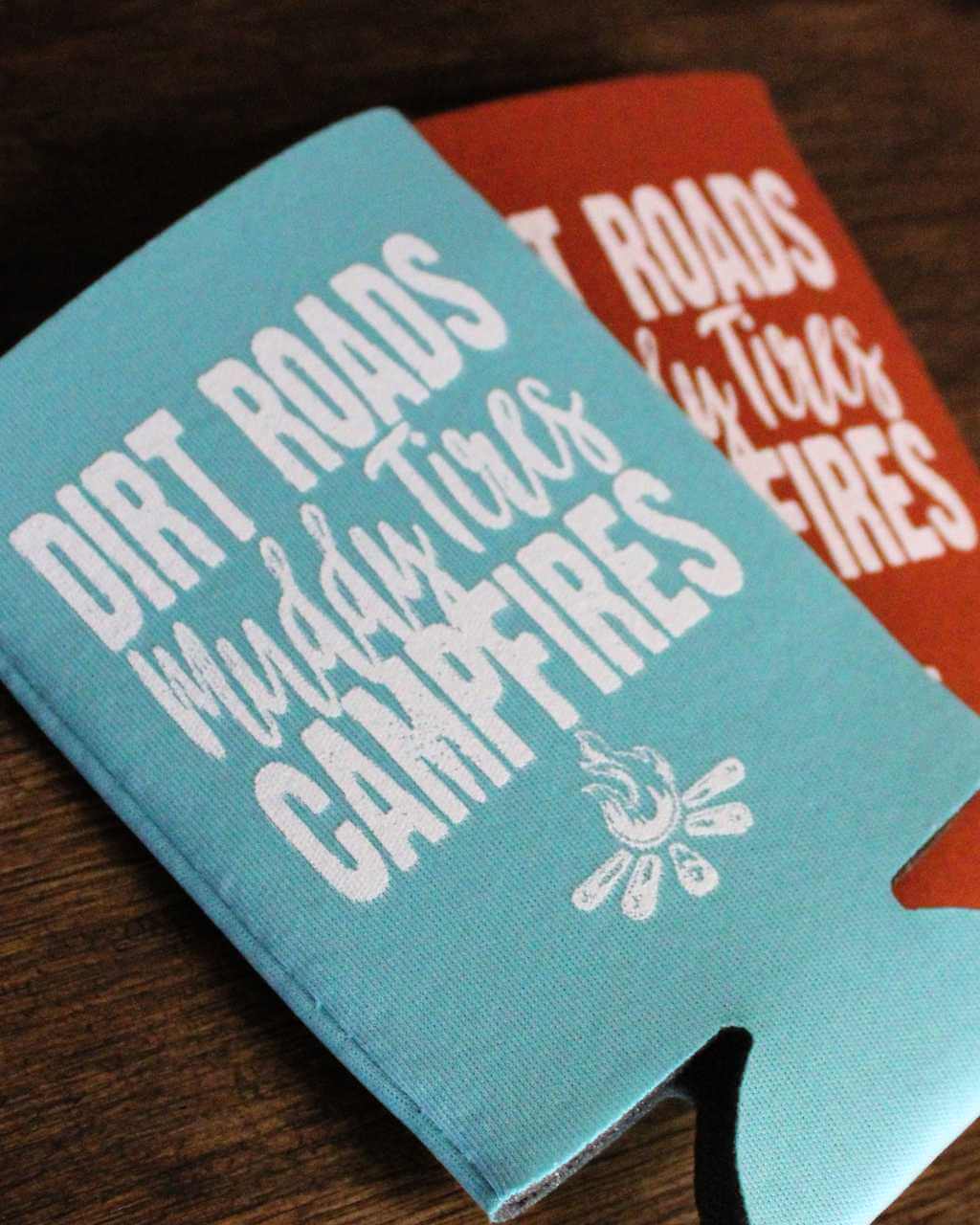 Dirt Roads Slim Can Koozie - Turquoise