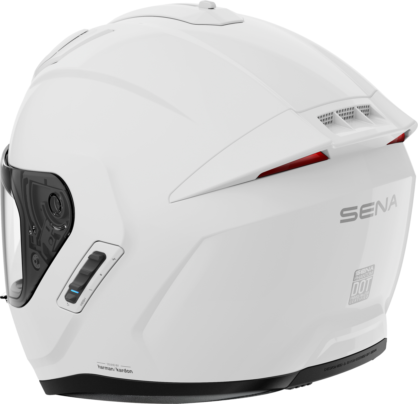 Phantom Ff Mesh Com Helmet Glossy White Md