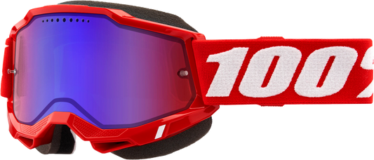 ACCURI 2 SNOWMOBILE GOGGLE NEON RED MIRROR RED/BLUE LENS