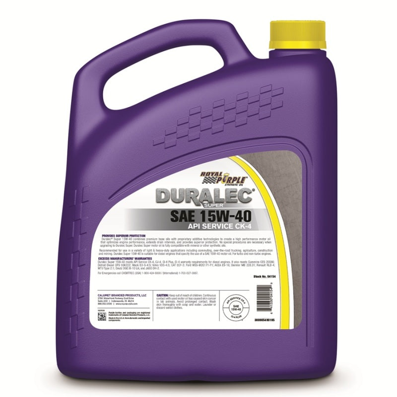 Royal Purple Duralec Super Diesel 15W-40 CK-4 Motor Oil - 1 Gallon