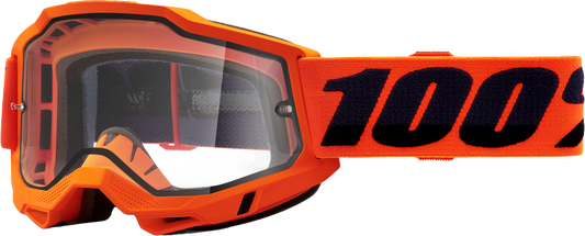 ACCURI 2 ENDURO MOTO GOGGLE NEON ORANGE CLEAR LENS