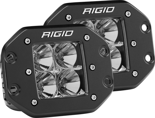 Flood Flush Mount Black Pair D-Series Pro RIGID Industries