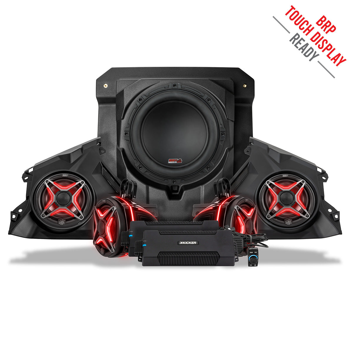 ssv works 1650 watt 5 speaker audio kit for canam maverick r