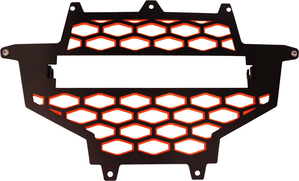 2 Panel Front Grill Black/Red W/Light Mount