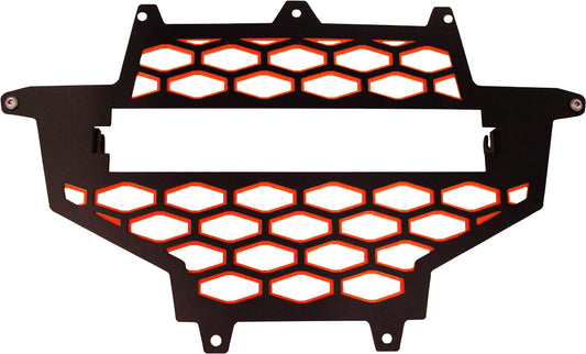 2 Panel Front Grill Black/Red W/Light Mount