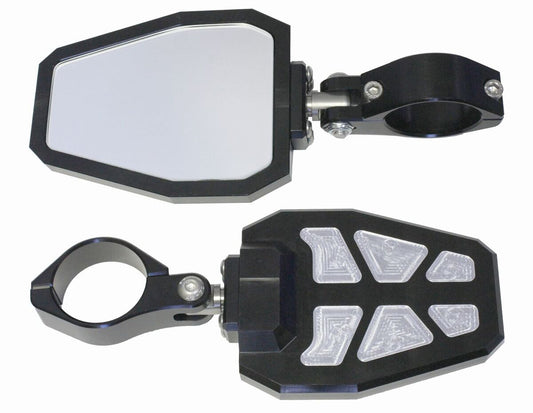 Side Mirror Black Bezel Pr 1.75" Recut Pockets