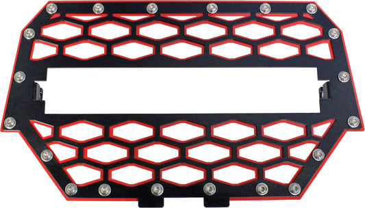 2 Panel Front Grill Black/Red W/10" Light Bar