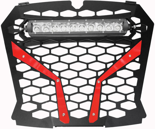 Front Grill Red Pol Rzr S With 10" Light