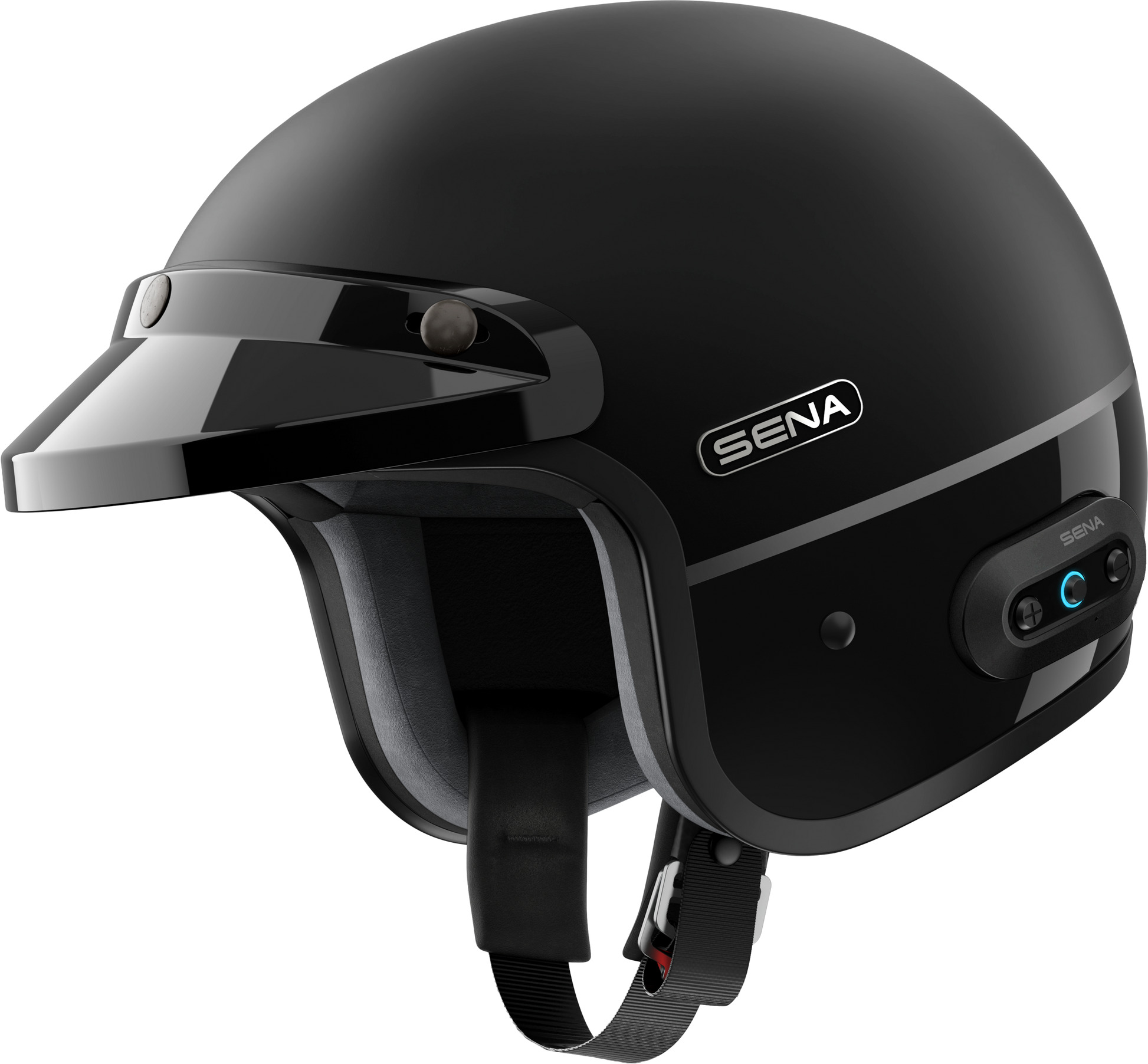 Surge Open Face Helmet W/Mesh Matte Black/Glossy Black Sm
