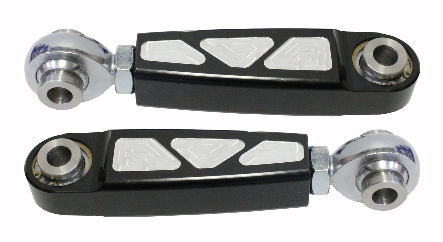Front Sway Bar Links Adjustable Black Pol