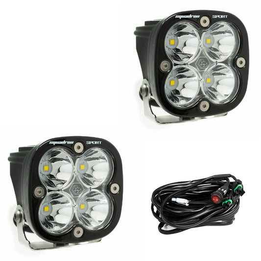 LED Light Pods Clear Lens Spot Pair Squadron Sport Baja Designs