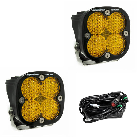 LED Light Pods Baja Amber Lens Work/Scene Pair Squadron Sport Baja Designs