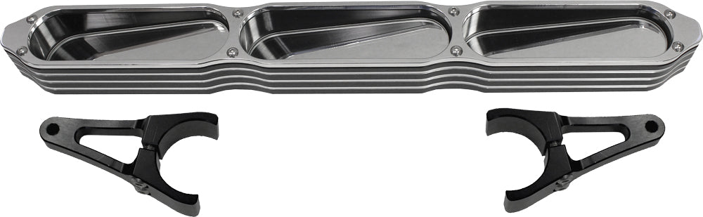 3 Panel Rear View Mirror W/Bezel Polished 2"