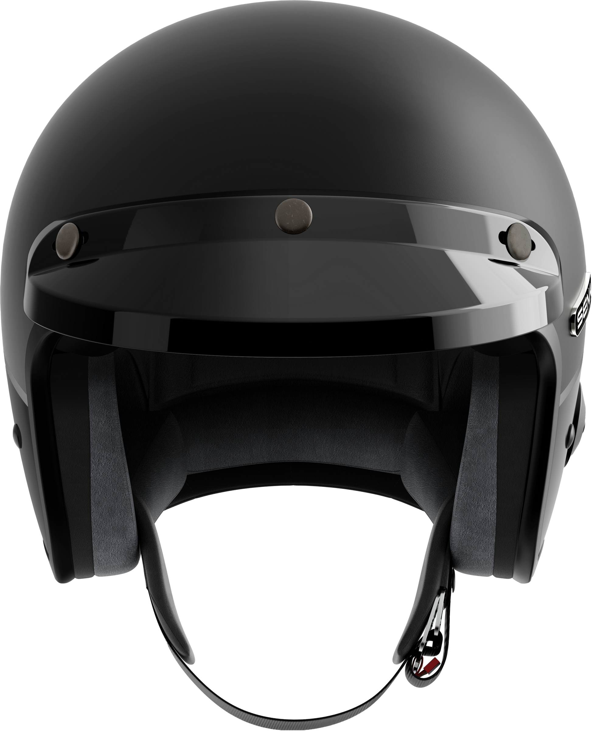 Surge Open Face Helmet W/Mesh Matte Black/Glossy Black Sm