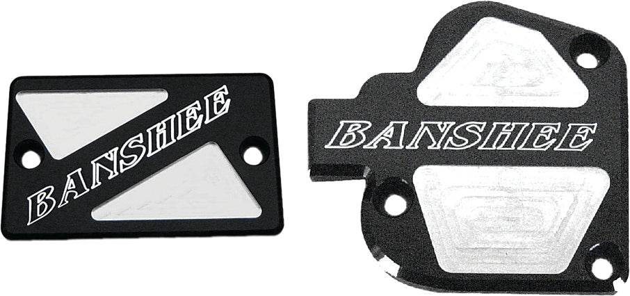 Throttle & Brake Cover Set Black Logo Banshee