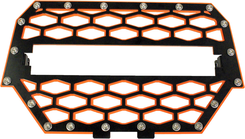 2 Panel Front Grill Black/Orange W/10" Light Bar