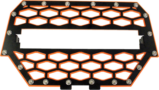 2 Panel Front Grill Black/Orange W/10" Light Bar
