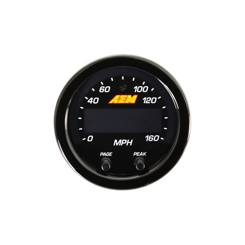 AEM X-Series 0-160 MPH Black Bezel w/ Black Face GPS Speedometer Gauge