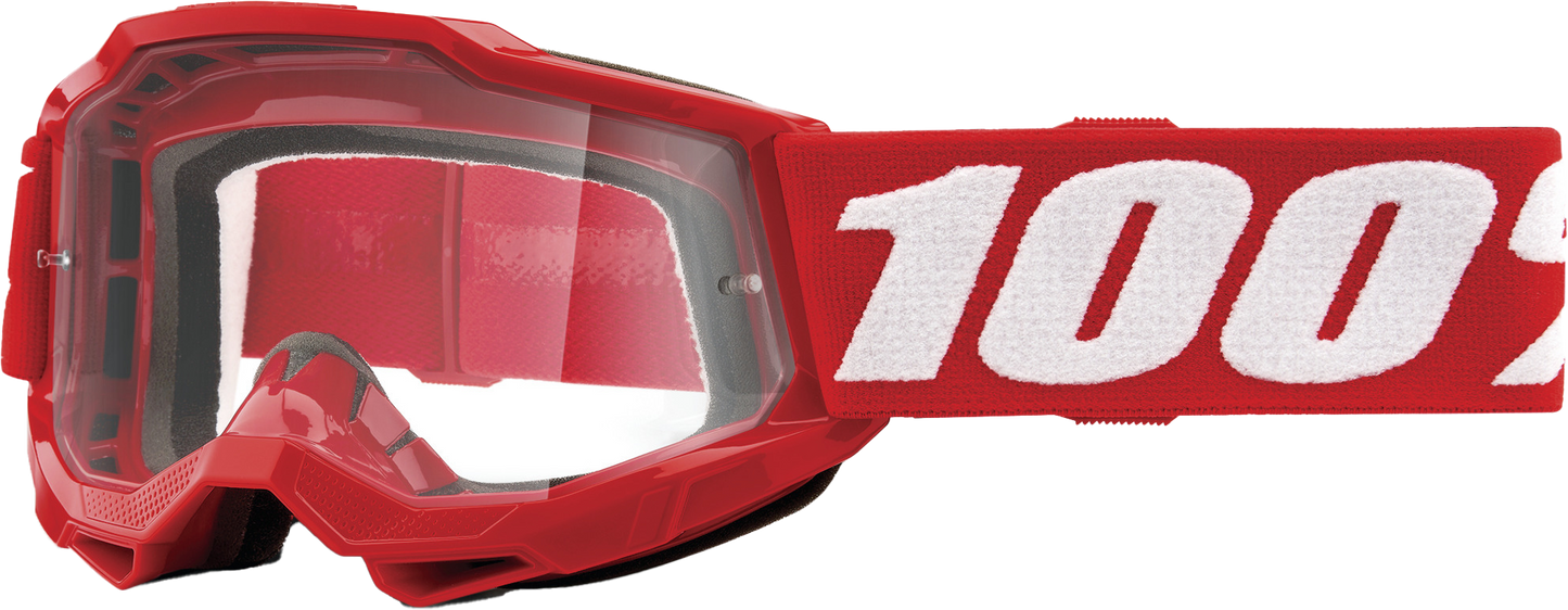 ACCURI 2 JUNIOR GOGGLE NEON RED CLEAR LENS