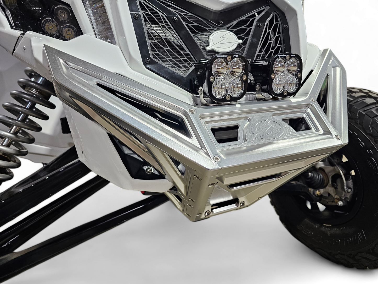 2017 to Current Can-Am X3 Maverick Machined Billet Front Winch Bumper (Clear Anodize)