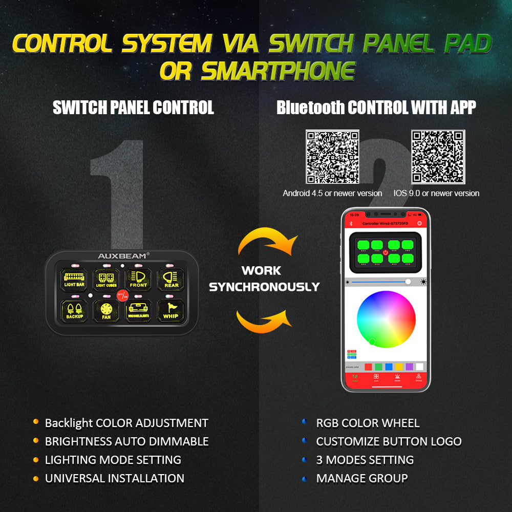 AR-800 Multifunction RGB Switch Panel with Bluetooth Controlled