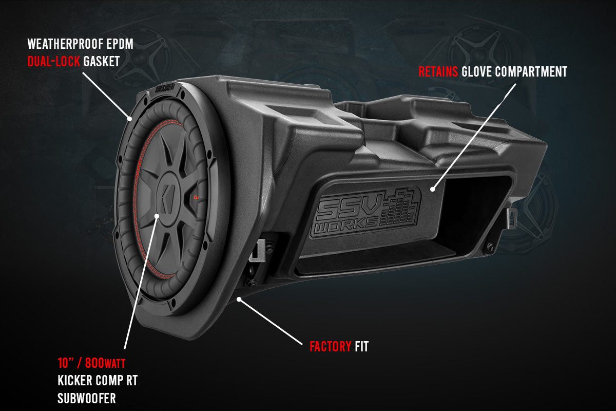 Polaris RZR Glove-Box 10in Subwoofer Enclosure