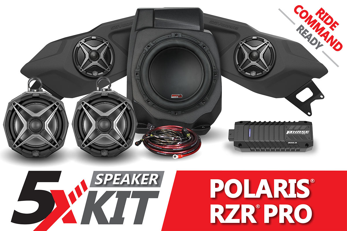 2020-2024 Polaris RZR Pro Phase X SSV 5-Speaker Plug-&-Play System for Ride Command