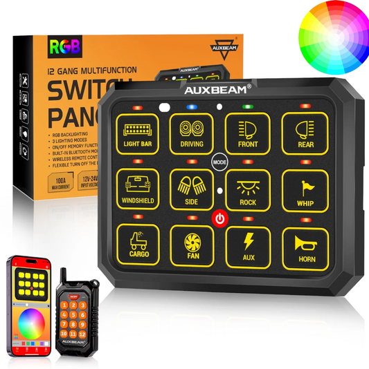 AC-1200 RGB SWITCH PANEL WITH APP&REMOTE CONTROL, TOGGLE/ MOMENTARY/ PULSED MODE SUPPORTED(ONE-SIDED OUTLET)