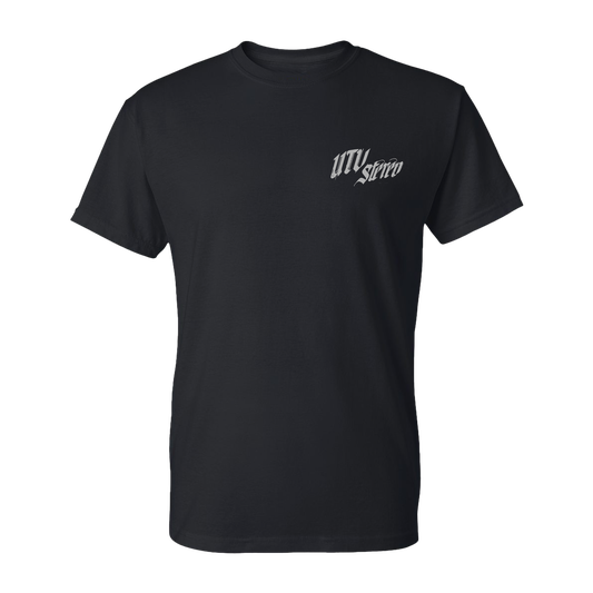 UTV Stereo Men's Signature T-Shirt with Silver Logo | UTVS-A-SHIRT-M-BLK