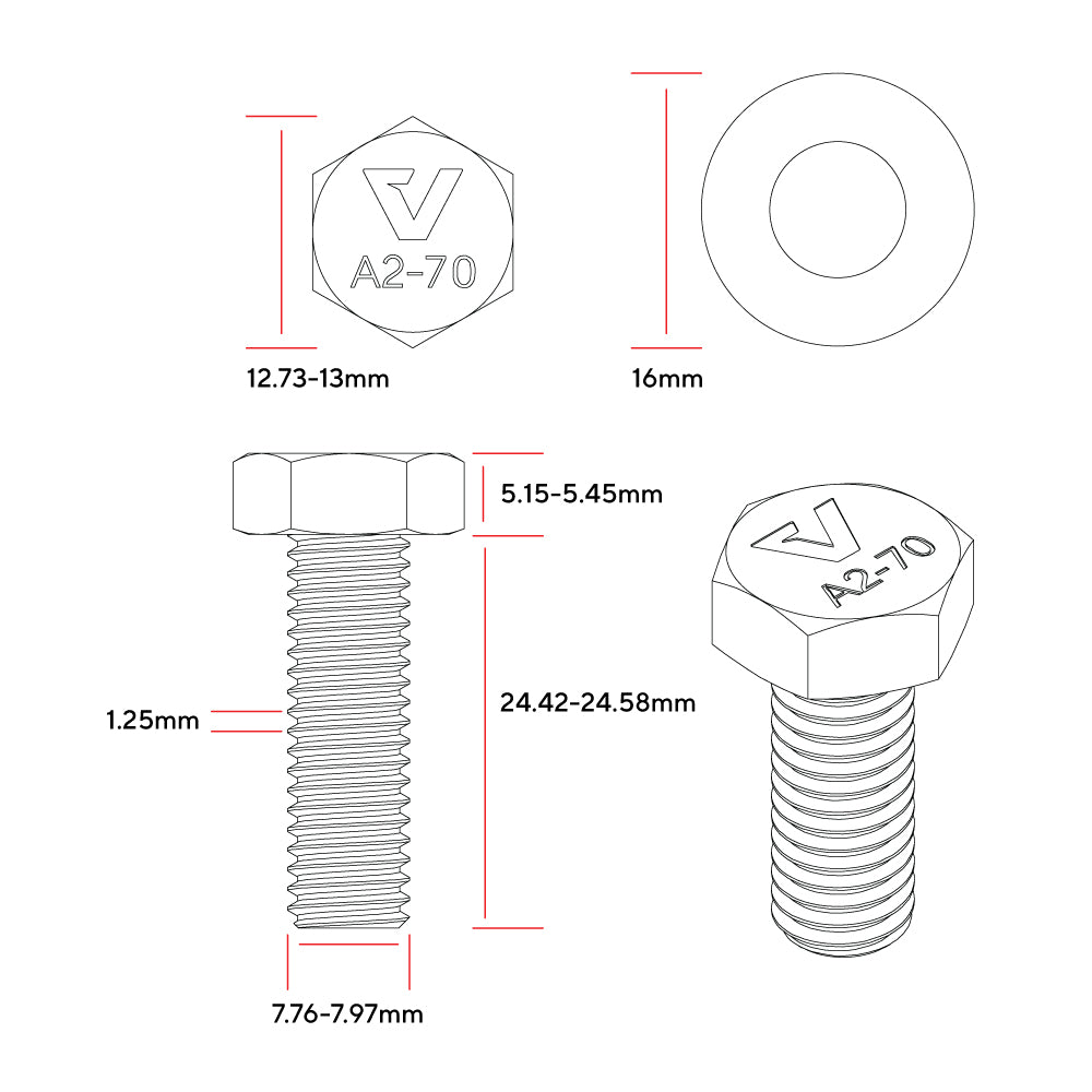 M8x25mm Kit