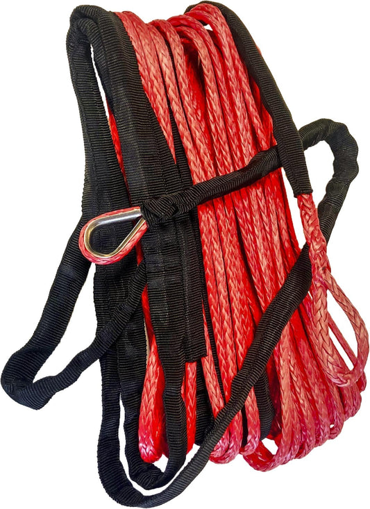 Synthetic Winch Rope 3/16" Diameter X 50 Ft. Red