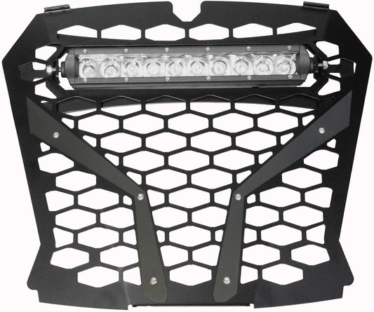 Front Grill Black Pol Rzr S With 10" Light