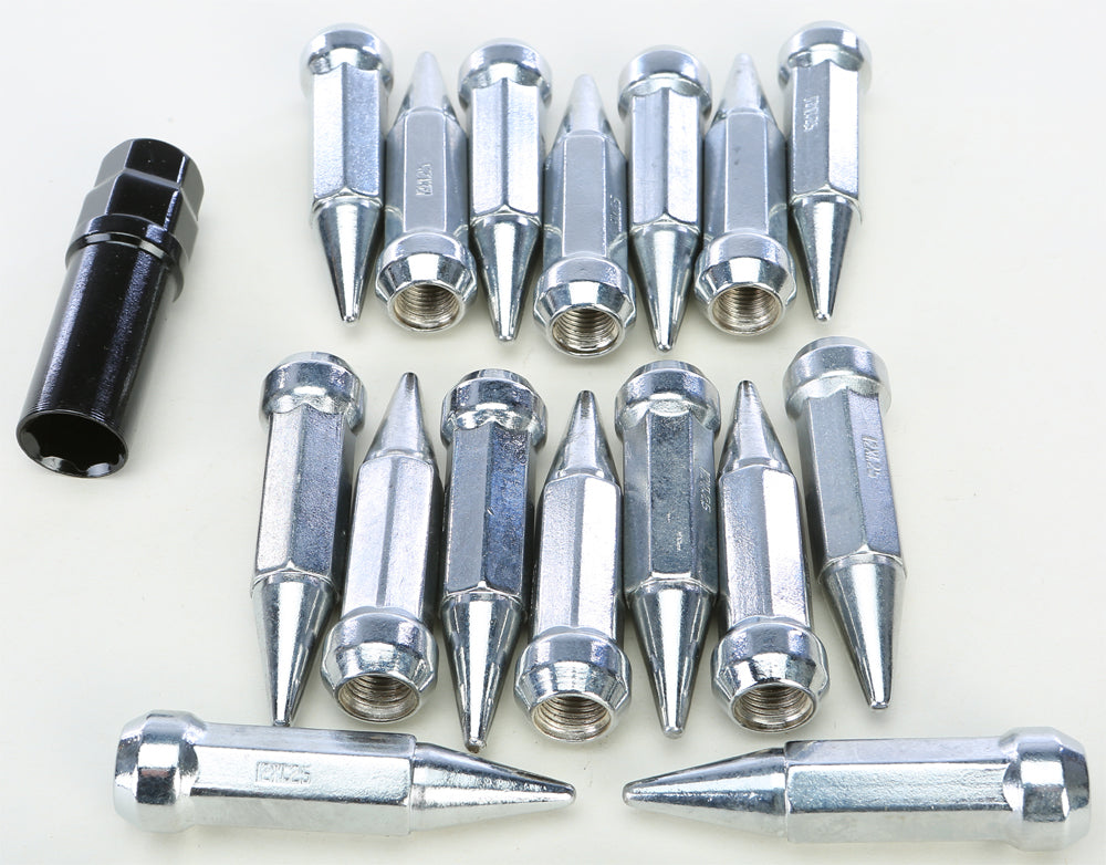 Spike Lug Nut 12mmx1.25 60' Chrome Tapered 17mm Hd W/Key