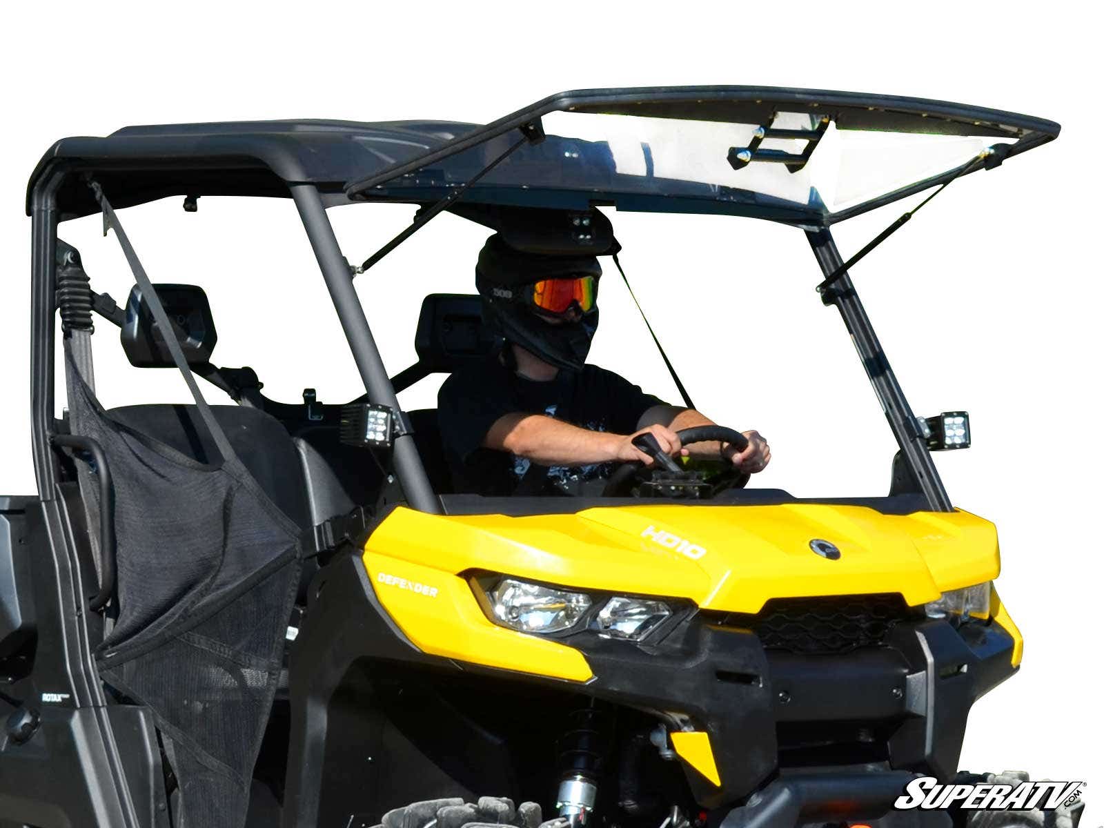 Can-Am Defender Scratch Resistant Flip Windshield