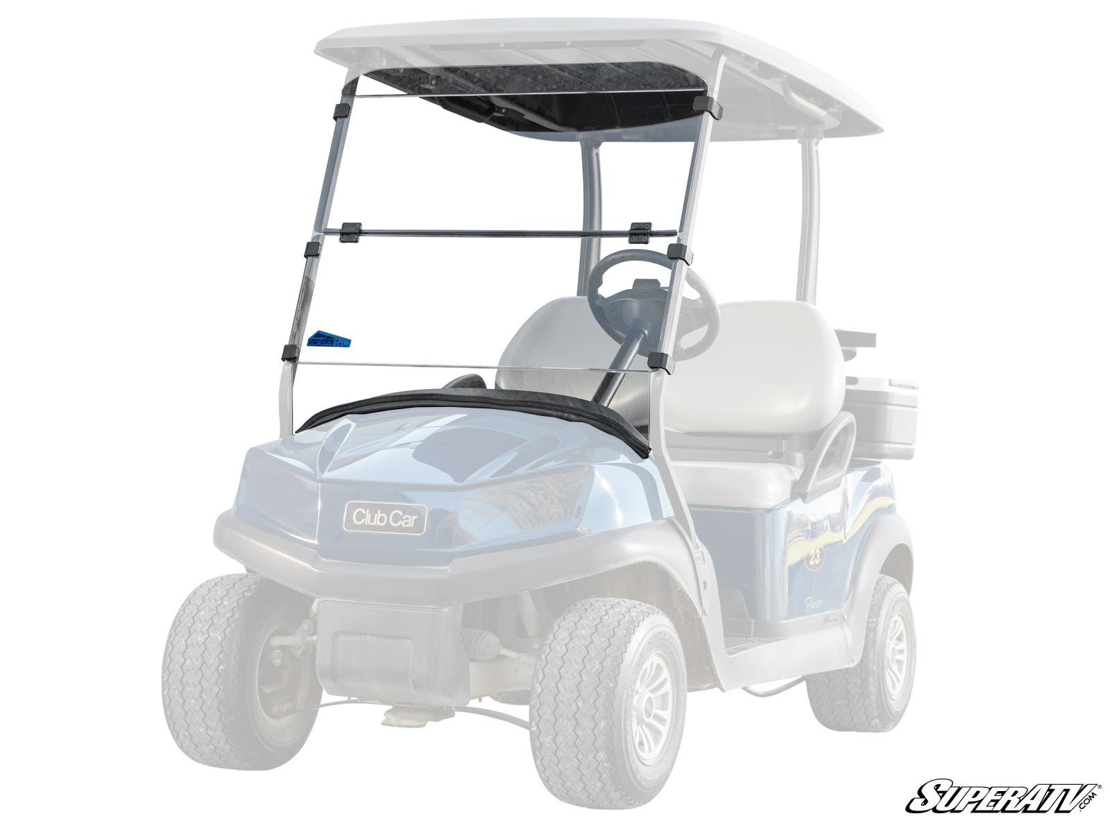 Corsa Blue Club Car Tempo Flip Down Windshield