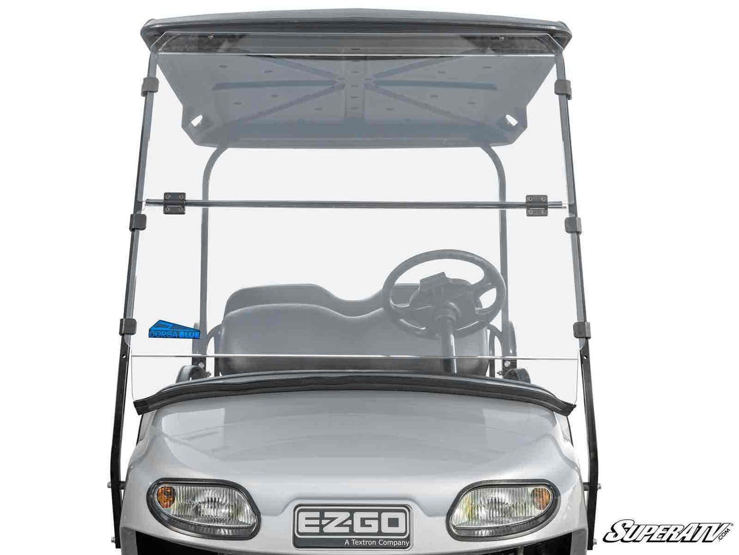 Corsa Blue E-Z-GO TXT Valor Flip Down Windshield