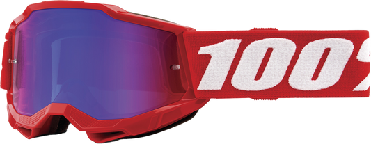 ACCURI 2 JUNIOR GOGGLE NEON RED MIRROR RED/BLUE LENS