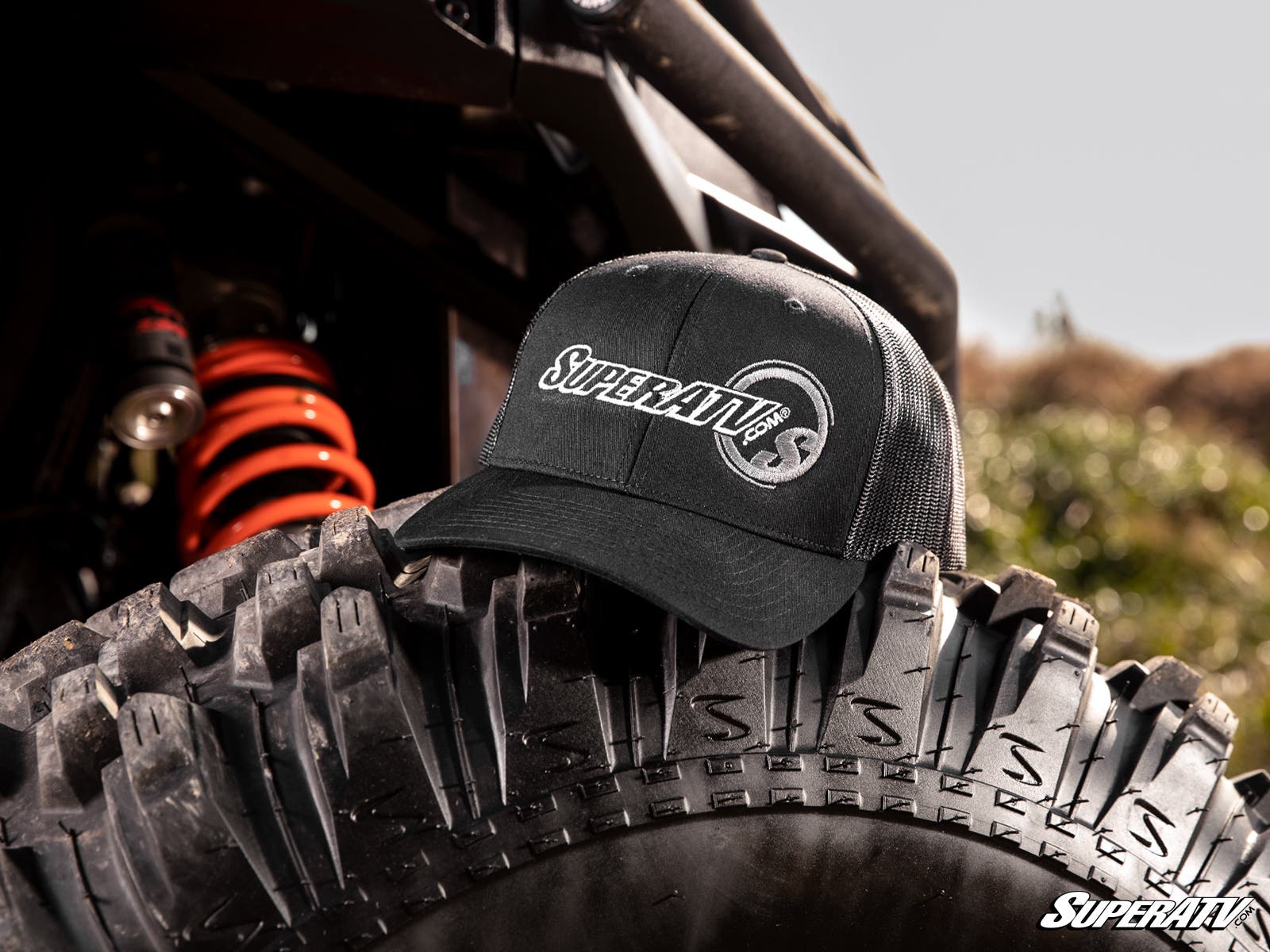 Black and White SuperATV Trucker Hat