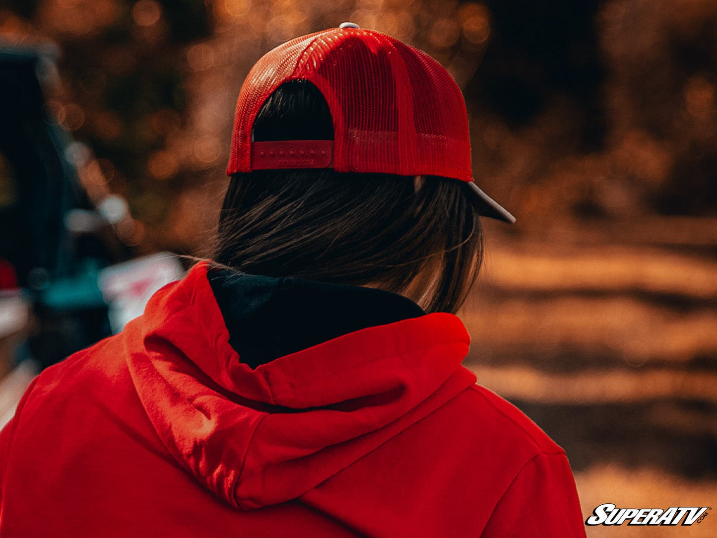 Gray and Red SuperATV Trucker Hat