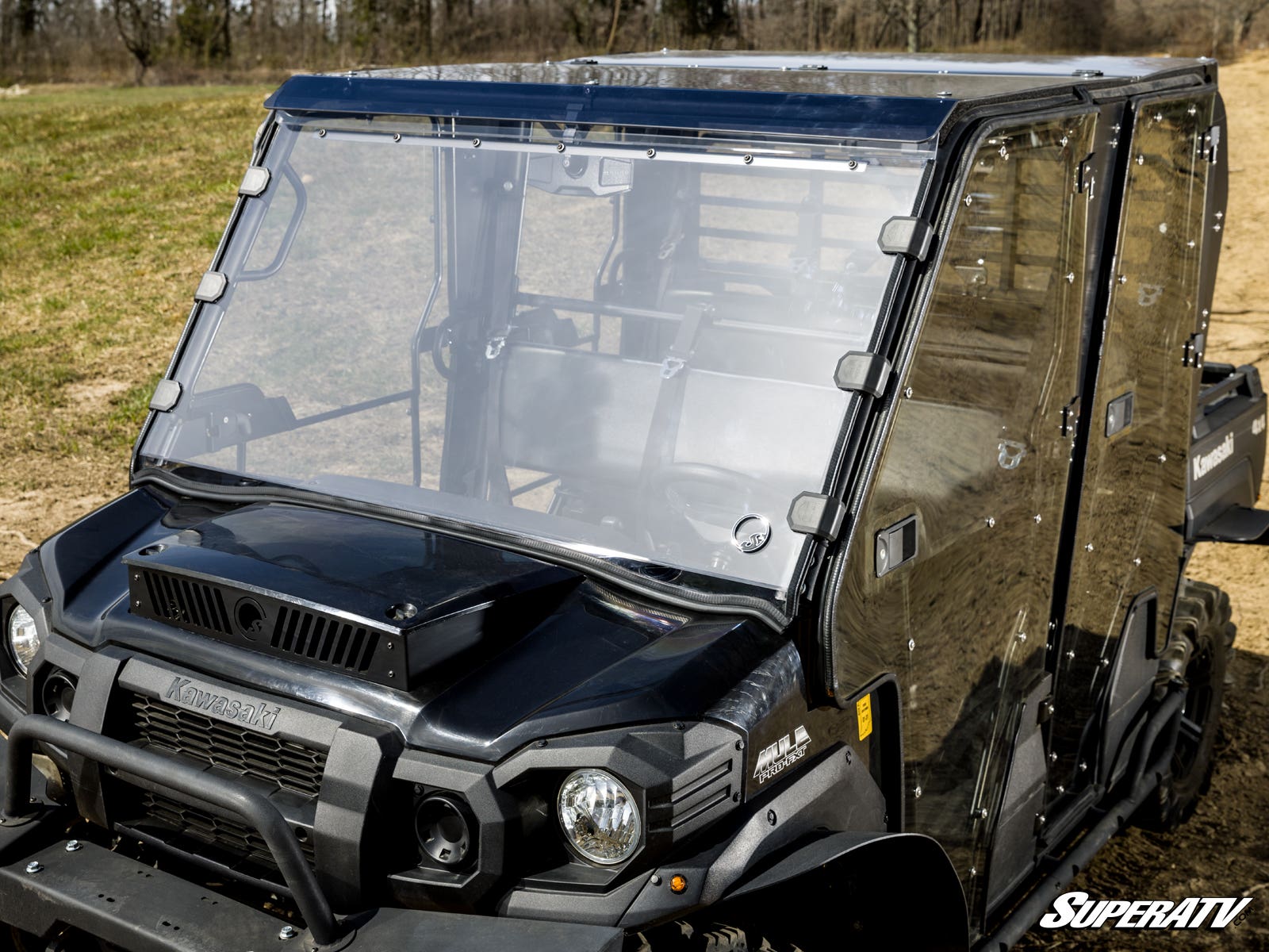 Kawasaki Mule Pro Scratch-Resistant Full Windshield