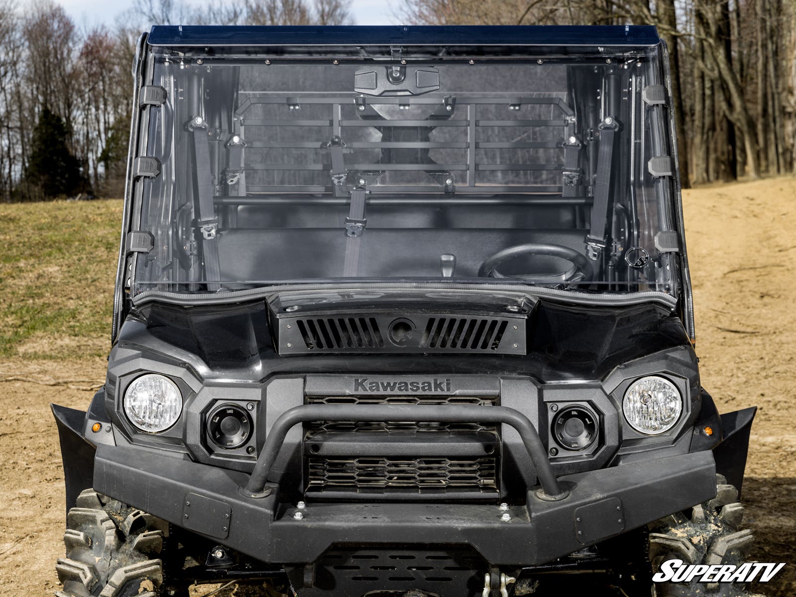 Kawasaki Mule Pro Scratch-Resistant Full Windshield