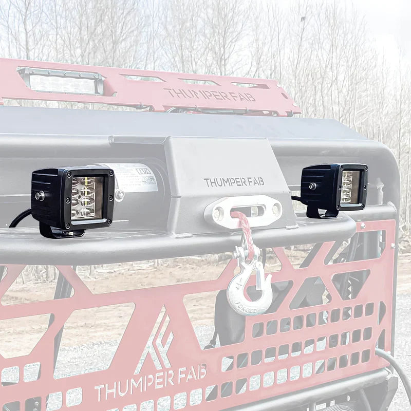 Can-Am Defender Winch Headache with Dual 3" LED Work Light Kit Rack by Thumper Fab