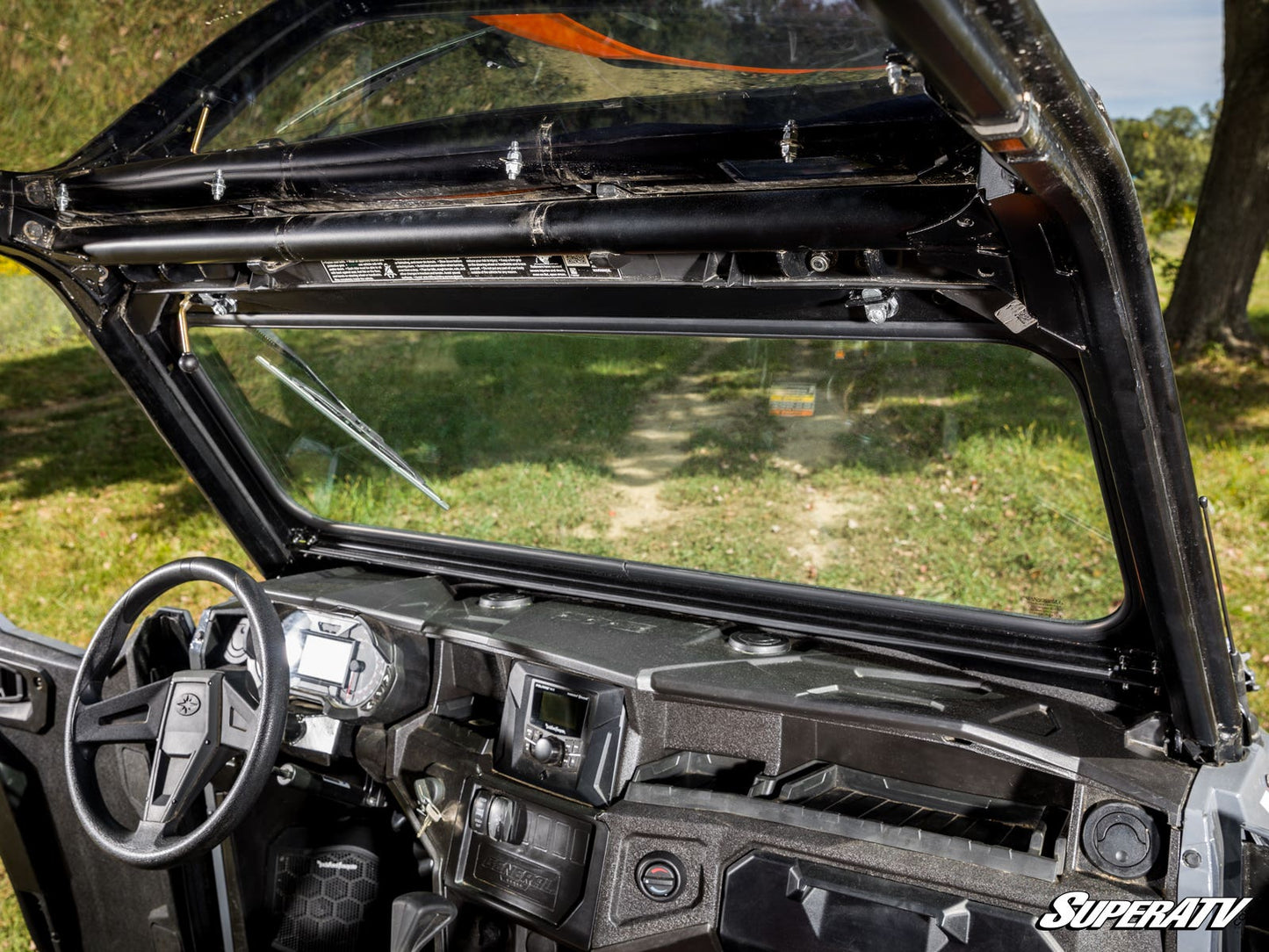 Polaris General 1000 Flip-Down Glass Windshield