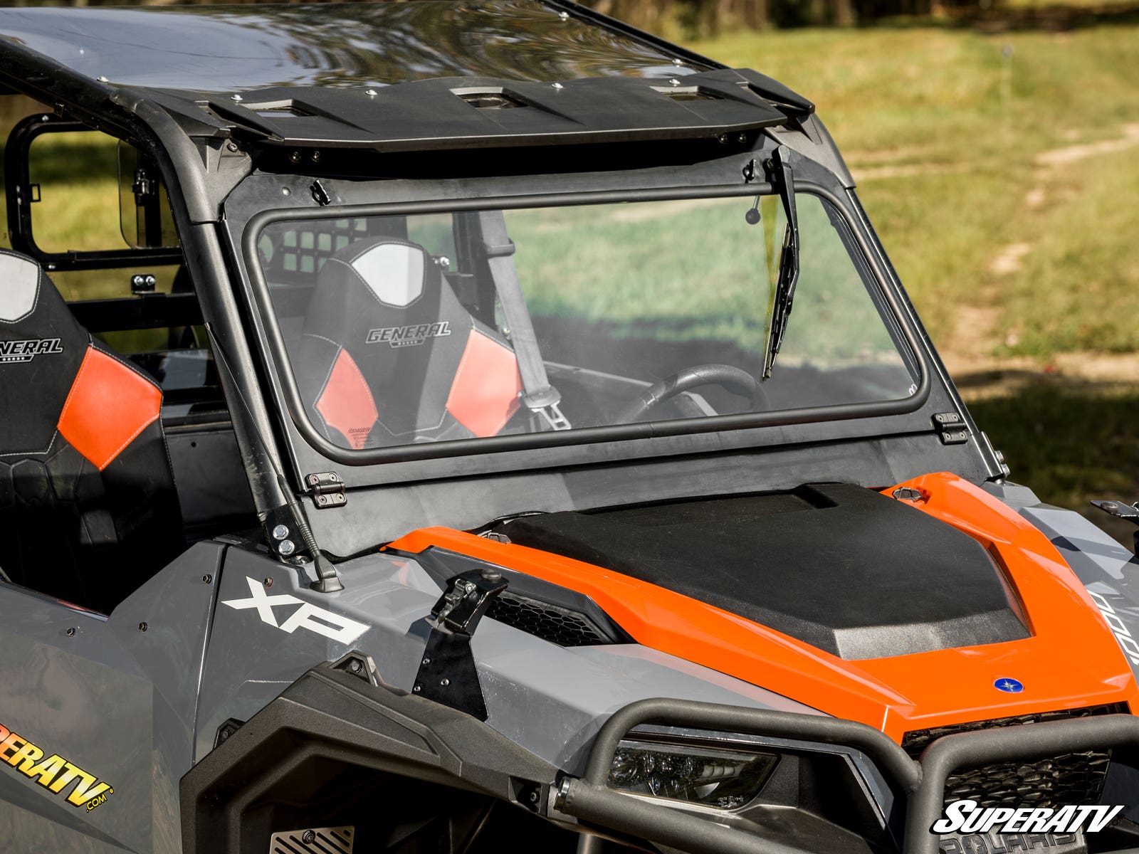 Polaris General 1000 Flip-Down Glass Windshield