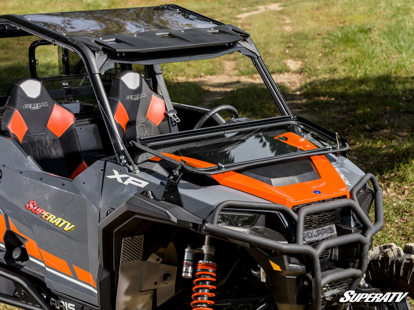 Polaris General 1000 Flip-Down Glass Windshield